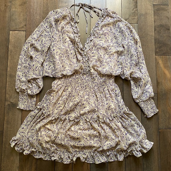 She + Sky DRESS. Brand She and Sky. Size medium. Lavender Floral print. - Picture 3 of 12